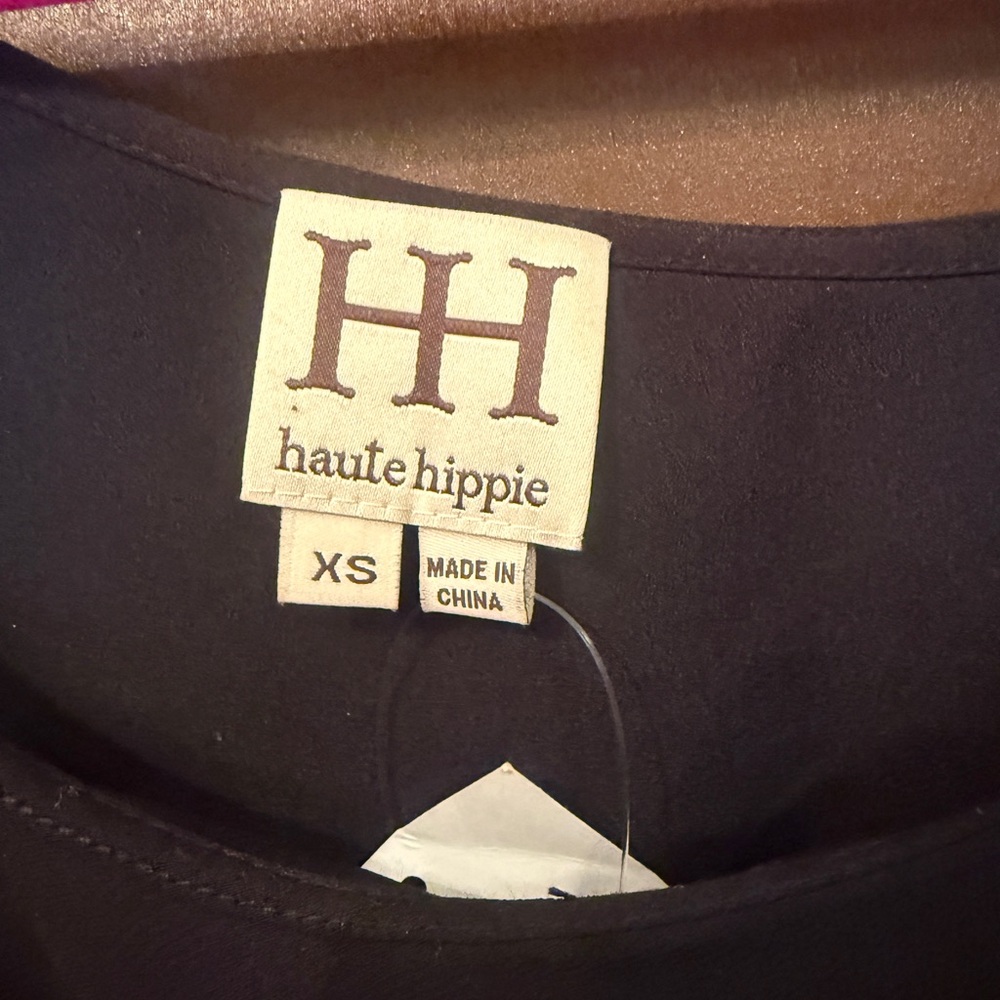 Haute Hippie NWT off shoulder black ruffle blouse. Nordstrom ex sm /sm reg $345 - Picture 2 of 10